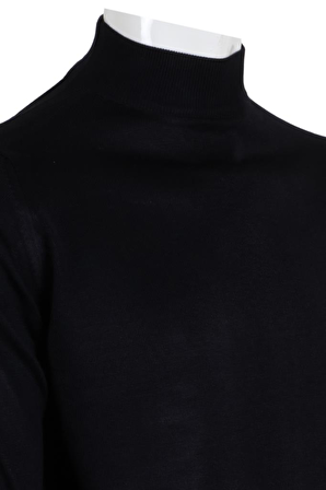 Erkek Lacivert Kazak Yarım Balıkçı Yünlü Klasik Normal Kesim RAR00798 Lacivert-L