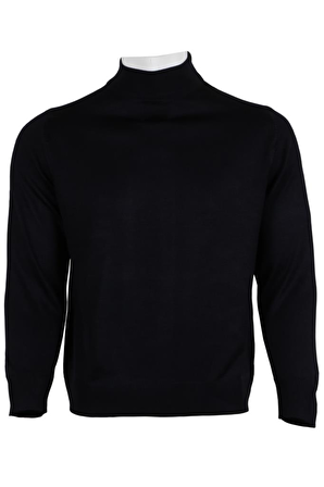 Erkek Lacivert Kazak Yarım Balıkçı Yünlü Klasik Normal Kesim RAR00798 Lacivert-2XL