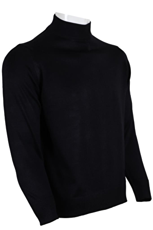 Erkek Lacivert Kazak Yarım Balıkçı Yünlü Klasik Normal Kesim RAR00798 Lacivert-2XL