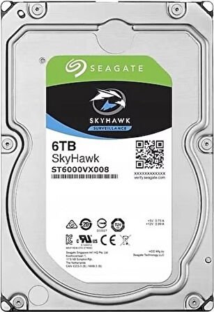 6 TB Seagate SKYHAWK 3.5" 256MB 5900rpm Sata3 (ST6000VX008) 7/24 Güvenlik Disk