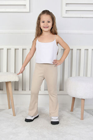 Kız Çocuk İspanyol Paça Fitilli Tayt