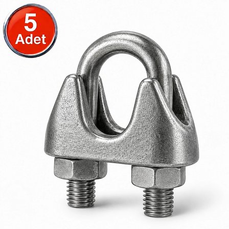Aletçantam Klemens Çelik Halat Klemensi  (5 li paket) 10 mm