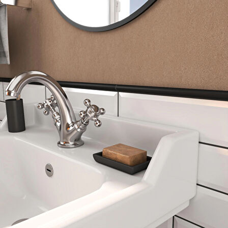 Nichetiles Trendy El Yapımı Metal Dekoratif Profil Bordür Dekor Mat Siyah 1.9 x 30.5 cm.