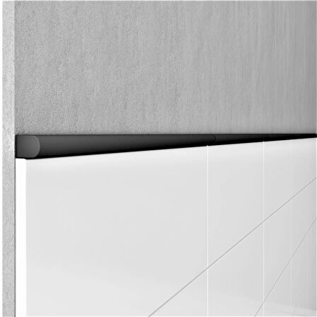 Nichetiles Trendy El Yapımı Metal Dekoratif Profil Bordür Dekor Mat Siyah 1.9 x 30.5 cm.