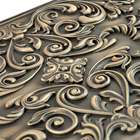 Nichetiles El Yapımı Bronz Cypress Metal Ocak Arkası Koruyucu ve Şömine Üstü Dekoratif Panel 40.5 x 61cm.