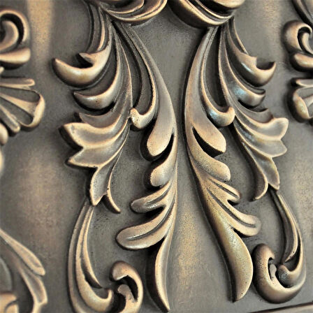 Nichetiles El Yapımı Bronz Cypress Metal Ocak Arkası Koruyucu ve Şömine Üstü Dekoratif Panel 40.5 x 61cm.