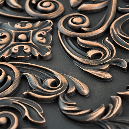 Nichetiles El Yapımı Antik Bakır Cypress Metal Ocak Arkası Koruyucu ve Şömine Üstü Dekoratif Panel 40.5 x 61cm.