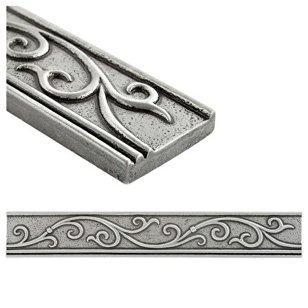 Nichetiles Cypress El Yapımı Metal Dekoratif Bordür Dekor Nikel 4,5 cm. x 30 cm