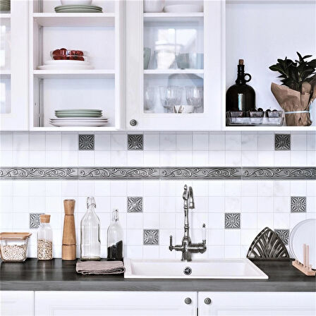 Nichetiles Cypress El Yapımı Metal Dekoratif Bordür Dekor Nikel 4,5 cm. x 30 cm