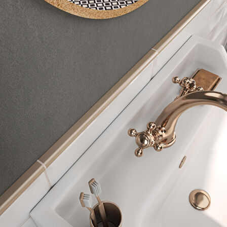 Nichetiles Trendy El Yapımı Metal Dekoratif Profil Bordür Dekor Bronz 1.9 x 30.5 cm.