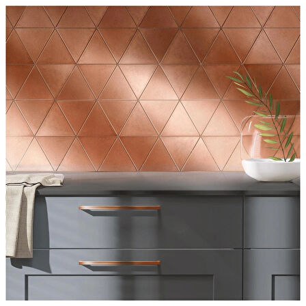 Nichetiles Triangolare Antik Bakır Metal Mozaik 30,5 cm. x 30,5 cm. (0,5 Metrekare/Kutu)