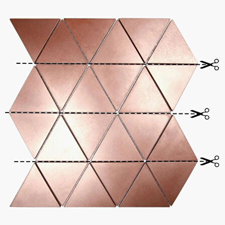 Nichetiles Triangolare Antik Bakır Metal Mozaik 30,5 cm. x 30,5 cm. (0,5 Metrekare/Kutu)