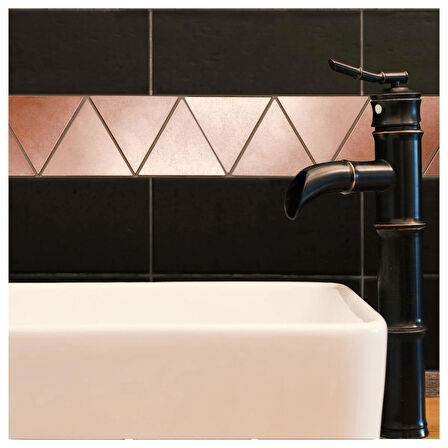 Nichetiles Triangolare Antik Bakır Metal Mozaik 30,5 cm. x 30,5 cm. (0,5 Metrekare/Kutu)