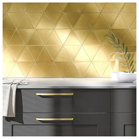 Nichetiles Triangolare Antik Altın Metal Mozaik 30,5 cm. x 30,5 cm. (0,5 Metrekare/Kutu)