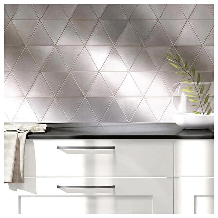 Nichetiles Triangolare Antik Nikel Metal Mozaik 30,5 cm. x 30,5 cm. (0,5 Metrekare/Kutu)