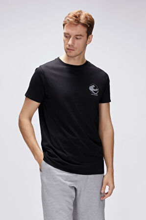 Pard Siyah Erkek Baskılı Tişört 25.01.07.018-Siyah