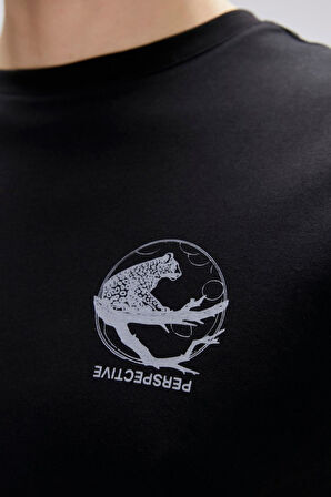 Pard Siyah Erkek Baskılı Tişört 25.01.07.018-Siyah