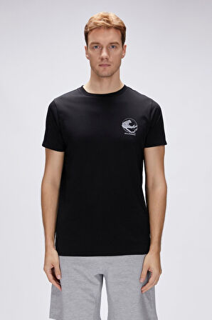 Pard Siyah Erkek Baskılı Tişört 25.01.07.018-Siyah