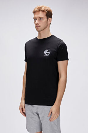 Pard Siyah Erkek Baskılı Tişört 25.01.07.018-Siyah