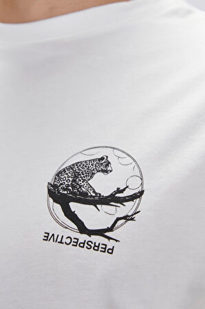 Pard Off-White Men's Printed T-Shirt 25.01.07.018-BEYAZ