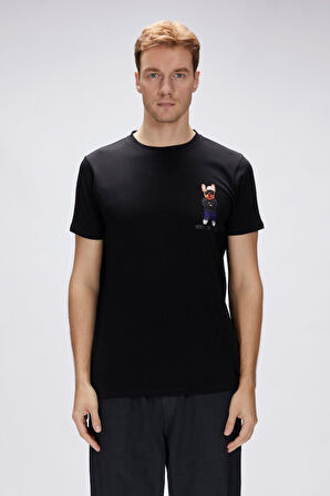 Hyper Night Men's Printed T-Shirt 25.01.07.023-Siyah