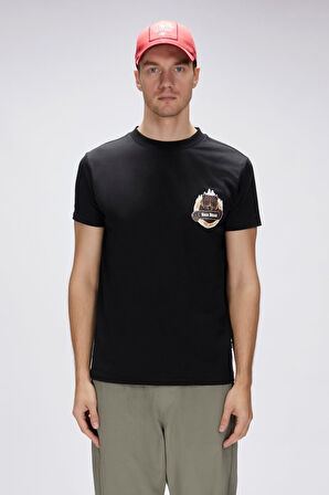 Flint Siyah Erkek Baskılı Tişört Erkek Tişört Siyah  25.01.07.038-Siyah