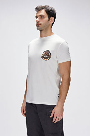 Flint Beyaz Erkek Baskılı Tişört 25.01.07.038-Beyaz