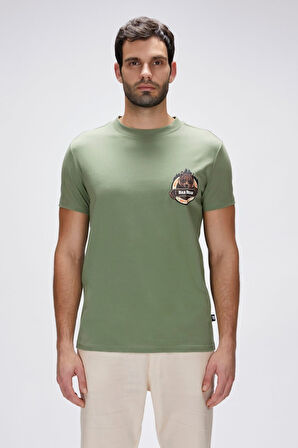 Flint Yeşil Erkek Baskılı Tişört Erkek Tişört 25.01.07.038-THYME