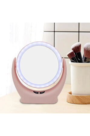 NaturaLove Fanlı LED Işıklı Makyaj Aynası,360 Derece Şarj Edilebilir