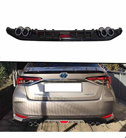 Toyota Corolla 4 çıkış görünümlü difüzör pianoblack 2020 sonrası modeller