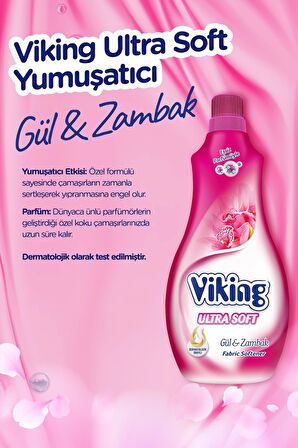 Viking Ultra Soft Gül - Zambak Konsantre 60 Yıkama Yumuşatıcı 1.44 lt 3'lü