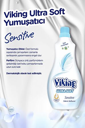 Viking Ultra Soft Sensitive Konsantre 60 Yıkama Yumuşatıcı 1.4 lt 3'lü