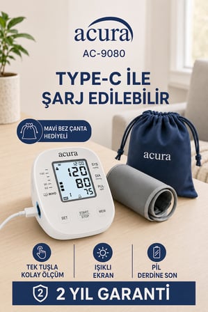 Acura AC-9080 Şarjl Edilebilir Koldan Tansiyon Aleti