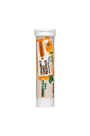 Youplus Pro Vitamin C D Çinko Propolis 15 Efervesan Tablet