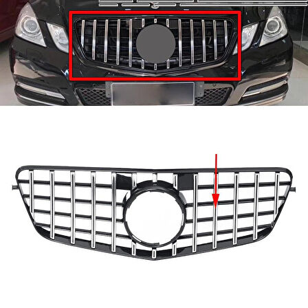 Mercedes w212 gtr ön panjur ızgara seti Krom-Siyah 2013-2016 arası