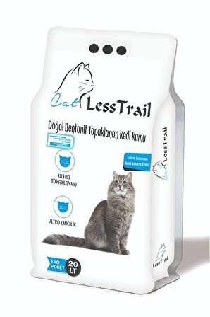 Less Trail 20 Lt İnce Tane Sabun Kokulu Beyaz Bentonit Kedi Kumu