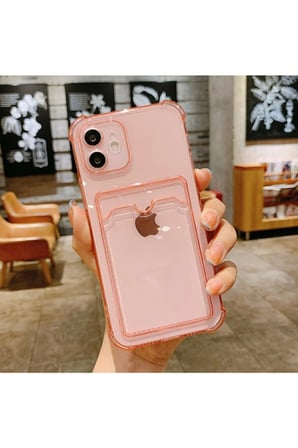 Şeffaf Kartlıklı Kamera Korumalı Kılıf Iphone 11 Uyumlu
