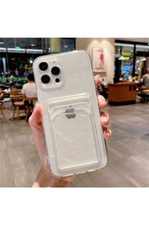 Şeffaf Kartlıklı Kamera Korumalı Kılıf Iphone 11 Uyumlu