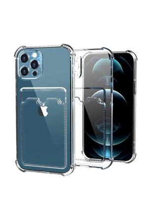 Şeffaf Kartlıklı Kamera Korumalı Kılıf Iphone 11 Uyumlu