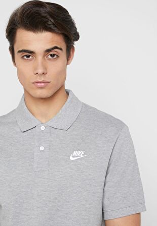 Nike Standart Fit Pamuklu Polo Tişört GRİ