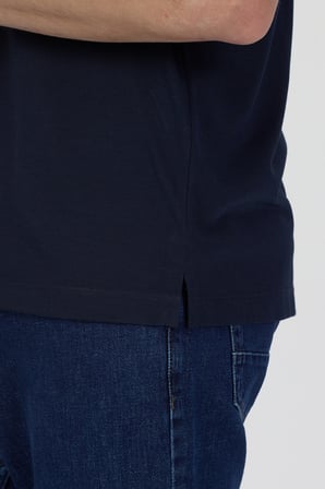 Polo Yaka Pamuklu Cepsiz Çizgili Kısa Kol Tişört