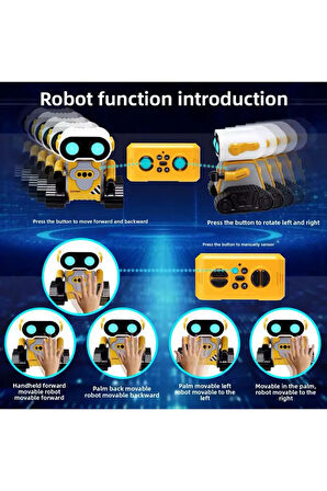 Oyuncak Uzaktan Kumandalı El Sensörlü Akıllı WALL-E Robot Şarjlı Işıklı Sesli Çok Fonksiyonlu scn