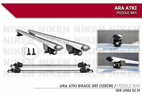 Araç üstü ara atkı tavan barı bagaj brace gri 120 cm