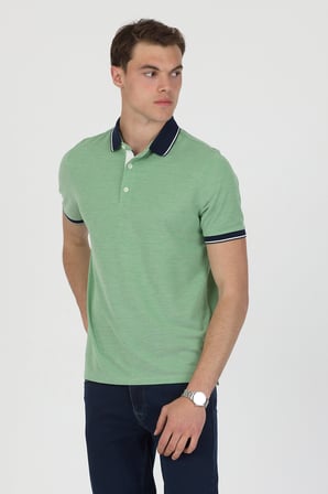 Polo Yaka Pamuklu Pike Tişört