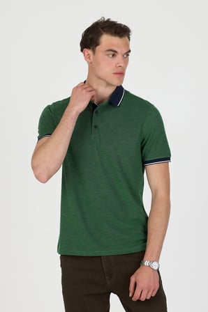 Polo Yaka Pamuklu Pike Tişört