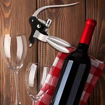 Tirbuşon Tavşan Burgu Şarap Şampanya Açacağı Dayanıklı Metal Yapı Ergonomik Tasarım