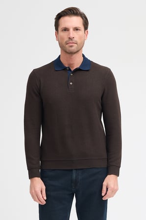 Erkek Polo Yaka Uzun Kol Sweatshirt