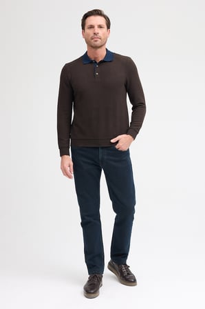 Erkek Polo Yaka Uzun Kol Sweatshirt