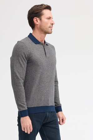 Erkek Polo Yaka Uzun Kol Sweatshirt