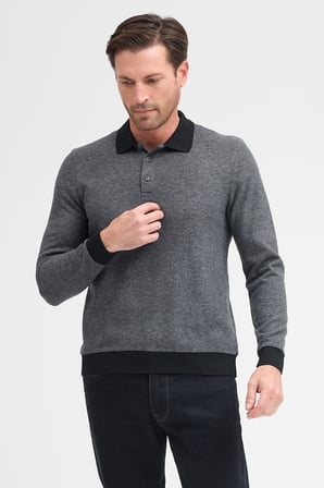 Erkek Polo Yaka Uzun Kol Sweatshirt